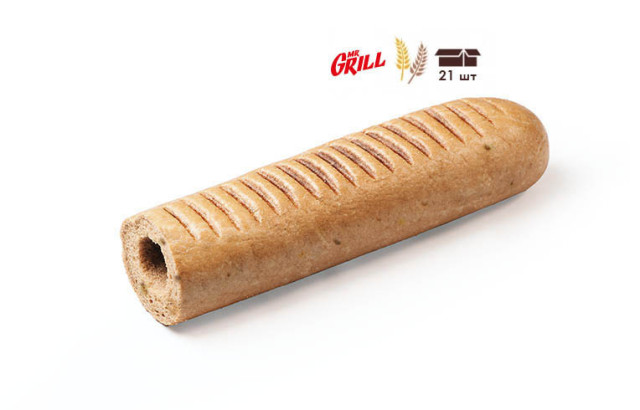 Hot dog bun Mr.Grill, Buckwheat 90g (with hole), 21 pcs/box, image №