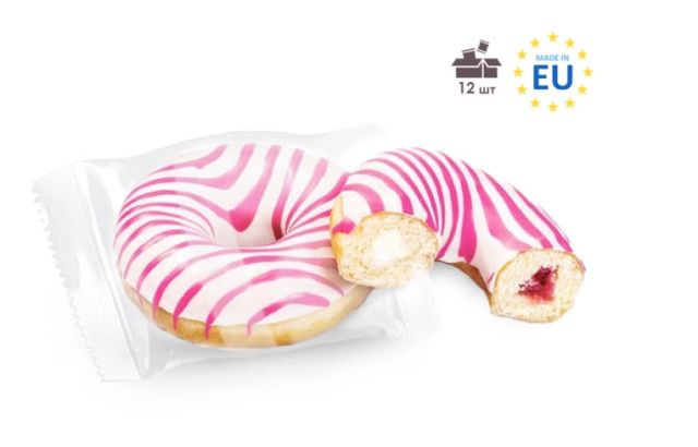 Panna Cotta Donut with Raspberries and Cream Cheese, Dream Sweets™ 12 pcs/box, image №