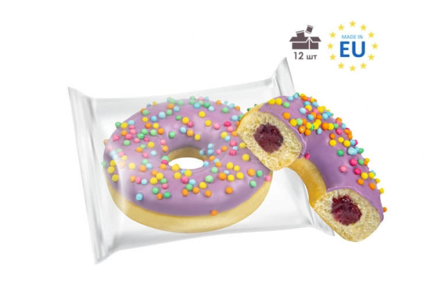Blackberry donut individual packaging of 12 pcs/box, image №